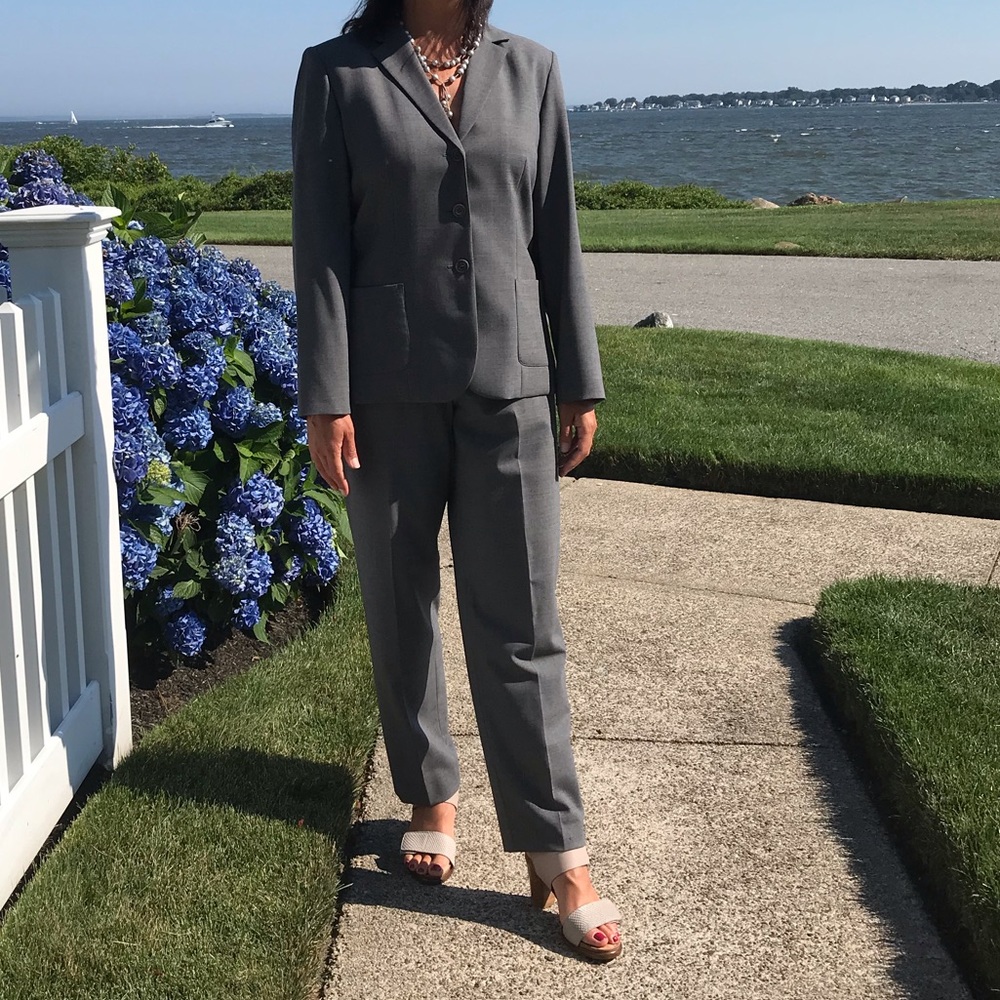 Talbots Grey Women’s Suit Jacket and Pants Bundle